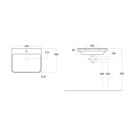 Sapho Thalie - Meuble-lavabo 600x460 mm, blanc TH11060