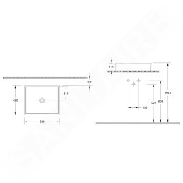 Sapho Isvea Purity - Vasque, 500x420 mm, blanc 10PL66050