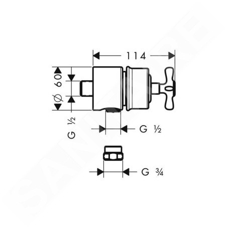 Axor Montreux - Fixfit Stop, vanne d'arrêt, nickel brossé 16882820