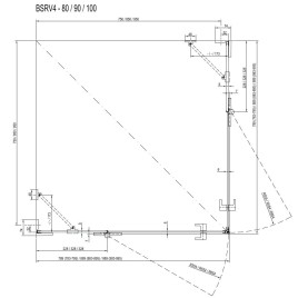 Ravak Brilliant - Cabine de douche BSRV4-80, 783-795 mm, chrome/verre clair 1UV44A00Z1