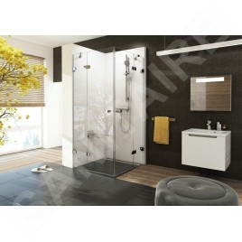 Ravak Brilliant - Cabine de douche BSRV4-90, 883-895 mm, chrome/verre clair 1UV77A00Z1
