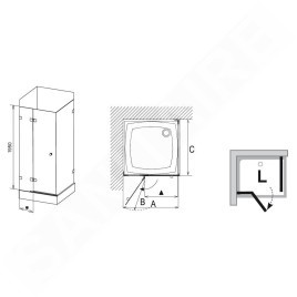 Ravak Brilliant - Cabine de douche BSDPS-120/80 L, 1183-1195x783-795 mm, chrome/verre clair 0ULG4A00Z1