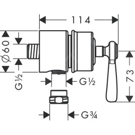 Axor Montreux - Raccord de tuyau Fixfit Stop, nickel brossé 16883820