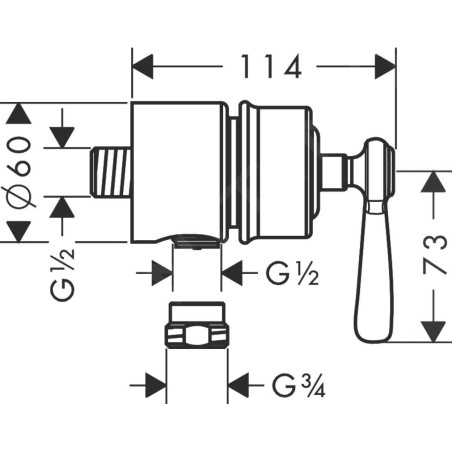 Axor Montreux - Raccord de tuyau Fixfit Stop, nickel brossé 16883820