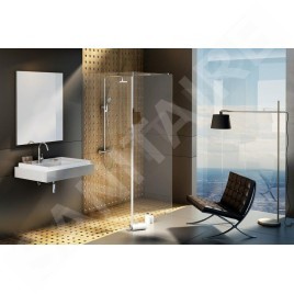 Ravak Walk-In - Cabine de douche Walk-in Corner 110/80, 1100x800 mm, aluminium brillant/verre clair GW1CD4C00Z1