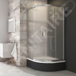 Ravak Blix - Cabine de douche quart de rond en quatre parties BLCP4-90 Sabina, 880-900 mm, aluminium brillant/verre Grape