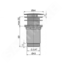 Alcadrain Accessoires - Sortie de lavabo 5/4", métal A396