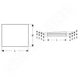 Geberit Accessoires - Receveur de douche 1200 x 1000 mm, à carreler, avec pente en L 154.265.00.1