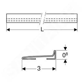 Geberit Accessoires - Profilé collecteur pour évacuation de douche dans le mur, 1500 mm, inox brossé 154.341.FW.1