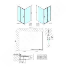 Polysan Easy Line - Porte de douche coulissante 1100 mm, verre Brick EL1138
