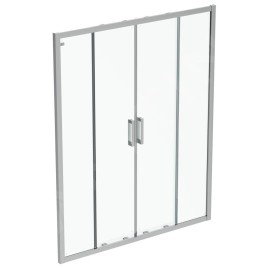 Ideal Standard Connect 2 - Porte de douche coulissante, 4 pièces, 1.500 mm, silver bright/verre clair K9281EO