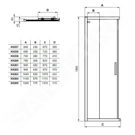 Ideal Standard Connect 2 - Porte de douche coulissante, 2 pièces, 1.000 mm, silver bright/verre clair K9262EO