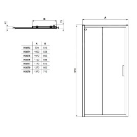Ideal Standard Connect 2 - Porte de douche coulissante, 2 pièces, 1.000 mm, silver bright/verre clair K9273EO