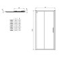 Ideal Standard Connect 2 - Porte de douche coulissante, 2 pièces, 1.400 mm, silver bright/verre clair K9278EO