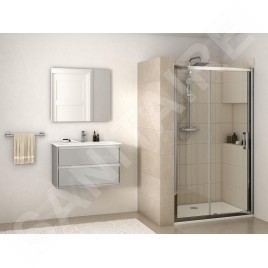Ideal Standard Connect 2 - Porte de douche coulissante, 2 pièces, 1.400 mm, silver bright/verre clair K9278EO