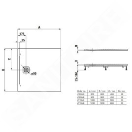 Laufen Pro - Receveur de douche 900x900 mm, gris clair H2109560770001