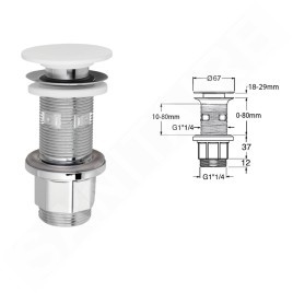 Sapho Accessoires Silfa - Bec de lavabo refermable, bonde Rockstone, blanc mat WA03451