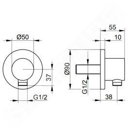 Keuco IXMO - Coude de raccordement, chrome 59547010001