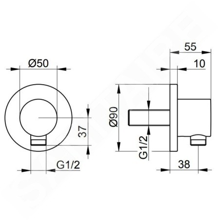 Keuco IXMO - Coude de raccordement, chrome 59547010001