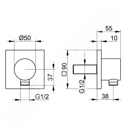 Keuco IXMO - Coude de raccordement, chrome 59547010002