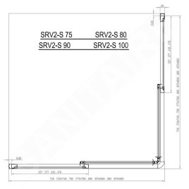 Ravak Supernova - Porte de douche SRV2-75 S, 720-740 mm, satiné/Pearl 14V30UO211
