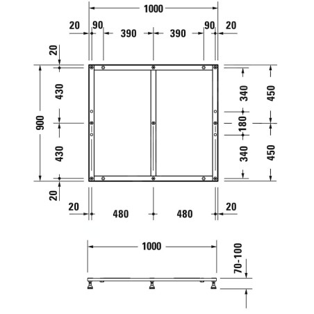 Duravit Accessoires - Support pour receveur de douche 1000x900 mm 791381000000000