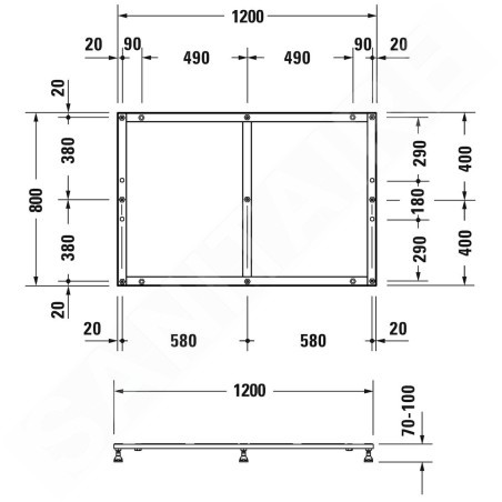 Duravit Accessoires - Support pour receveur de douche 1200x800 mm 791383000000000