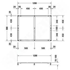 Duravit Accessoires - Support pour receveur de douche 1200x900 mm 791384000000000