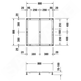 Duravit Accessoires - Support pour receveur de douche 800x800 mm 791373000000000