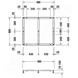 Duravit Accessoires - Support pour receveur de douche 900x800 mm 791378000000000