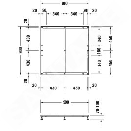 Duravit Accessoires - Support pour receveur de douche 900x900 mm 791374000000000