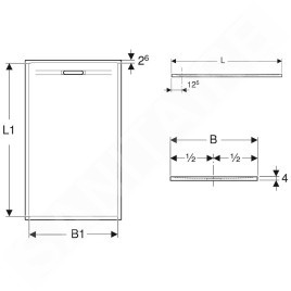 Geberit Sestra - Receveur de douche 1000x900 mm, gris 550.263.00.2