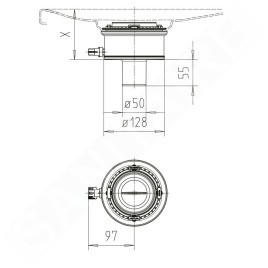 Kaldewei Accessoires - Bonde KA 120 pour receveurs de douche, vertical, sans couvercle 687772520000