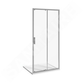 Jika Nion - Porte de douche coulissante G/D en deux parties, 1200 mm, Jika perla Glass, argent/verre arctique H2422N40026661