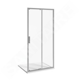 Jika Nion - Porte de douche coulissante G/D en deux parties, 1400 mm, Jika perla Glass, argent/verre arctique H2422N80026661