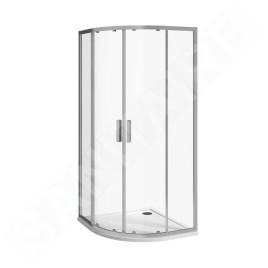 Jika Nion - Cabine de douche quart de cercle, 900x900 mm, rayon 550 mm, Jika perla Glass, argent/verre arctique H2532N20026661