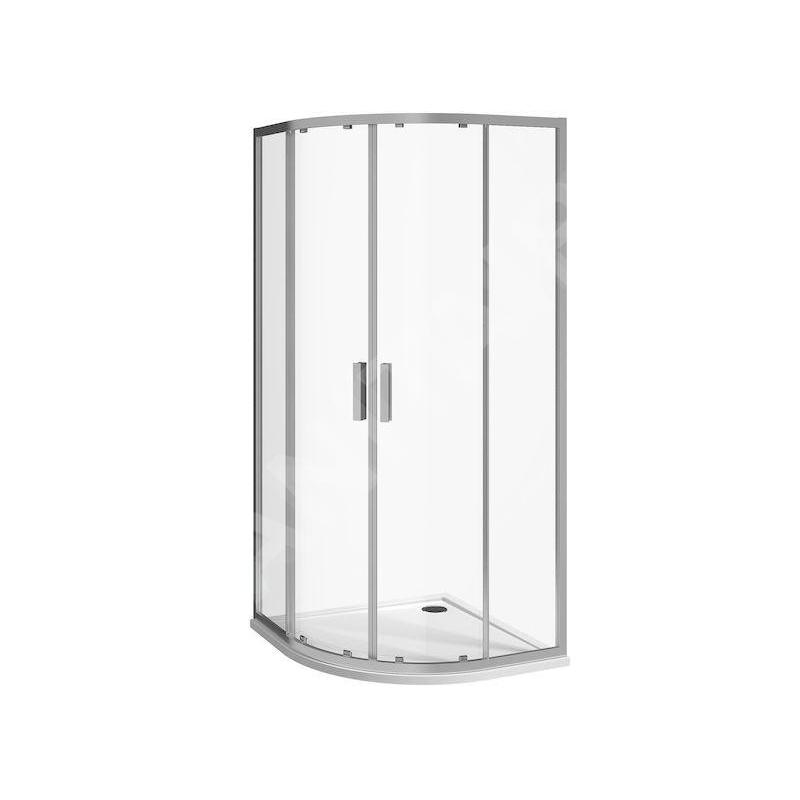 Jika Nion - Cabine de douche quart de cercle, 900x900 mm, rayon 550 mm, Jika perla Glass, argent/verre transparent