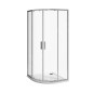 Jika Nion - Cabine de douche quart de cercle, 900x900 mm, rayon 550 mm, Jika perla Glass, argent/verre transparent