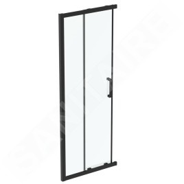 Ideal Standard Connect 2 - Porte de douche coulissante, 2 battants, 900 mm, noir / verre clair K9261V3