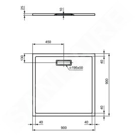 Ideal Standard Ultra Flat New - Receveur de douche 900x900 mm, blanc mat T4467V1