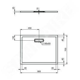 Ideal Standard Ultra Flat New - Receveur de douche 900x700 mm, blanc mat T4474V1