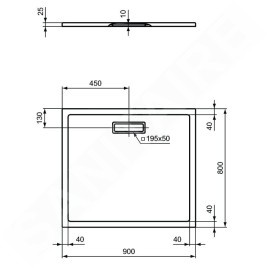 Ideal Standard Ultra Flat New - Receveur de douche 800x900 mm, blanc mat T4481V1