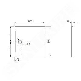 Laufen Pro - Receveur de douche 800x800 mm, béton gris mat H2109500790001