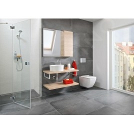 Jika Cubito Pure - Porte de douche rabattable 1200 ????mm, gauche, Jika Perla Glass, argent/verre clair H2544260026681