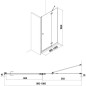 Jika Cubito Pure - Porte de douche rabattable 1000 ????mm, droit, Jika Perla Glass, argent/verre clair H2544250026681