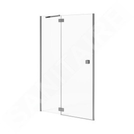 Jika Cubito Pure - Porte de douche rabattable 1000 ????mm, gauche, Jika Perla Glass, argent/verre clair H2544240026681