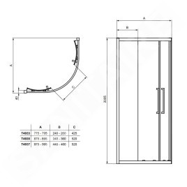 Ideal Standard i.Life - Cabine de douche 900x900 mm, silver bright / verre clair T4935EO