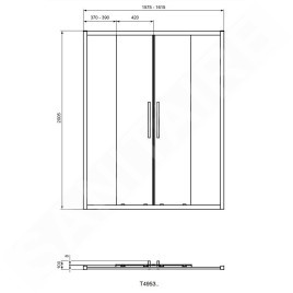 Ideal Standard i.Life - Porte de douche coulissante, quatre battants, 1600 mm, silver bright / verre clair T4953EO