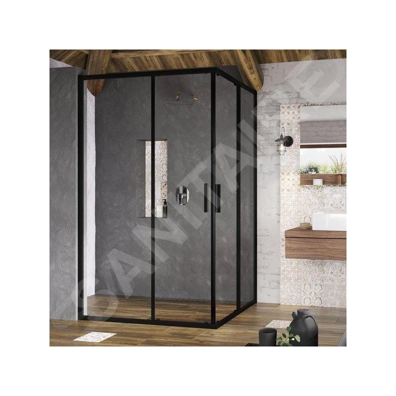 Ravak Blix Slim - Porte de douche, 900x1950 mm, noir/verre clair X1XM70300Z1