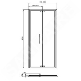 Ideal Standard i.Life - Portes de douche pliantes 1000 mm, silver bright / verre clair T4853EO